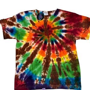 Unisex Kids Shirt Size Small Handmade Rainbow Tie Dye Colorful Hippie New NWT